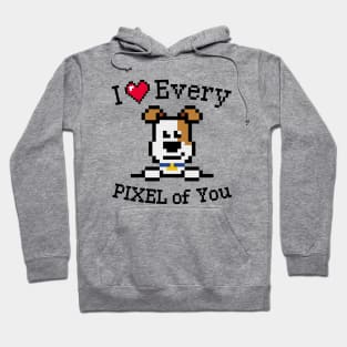 Pixelated jack russell terrier puppy with Inspirational quote Hoodie